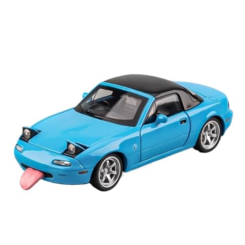 1 32 Für Mazda MX5 MX-5 Supercar Legierung Druckguss Spielzeug Auto Modell Sound Und Licht Pull Back Spielzeug Druckgussmodelle Motorfahrzeuge(Blau) von DUEVEL