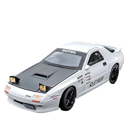 1 32 Für Mazda RX7 Legierung Sportwagen Diecast Metal Modified Racing Modell Sound Und Licht Simulation Spielzeug Druckgussmodelle Motorfahrzeuge(White) von DUEVEL