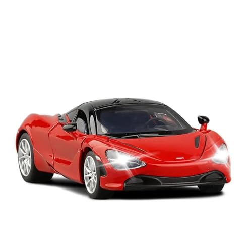 1 32 Für McLaren 720S Legierung Modell Metall Fahrzeug Sound Licht Zurückziehen Spielzeug Auto Sammlungen Display Ornamente Druckgussmodelle Motorfahrzeuge(Rot) von DUEVEL