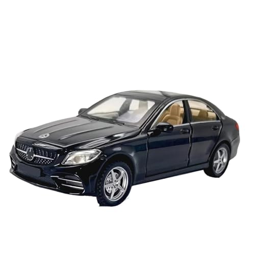 1 32 Für Mercedes-Benz C260L Automodell Pullback Akustooptische Legierung Discast Metall Spielzeugauto Fortgeschrittenes Automodell Druckgussmodelle Motorfahrzeuge(Schwarz) von DUEVEL