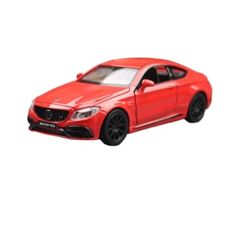 1 32 Für Mercedes-Benz C63 S AMG Auto Modell Sammlung Diecast Miniatur Spielzeug Sound & Licht Druckgussmodelle Motorfahrzeuge(Rot) von DUEVEL