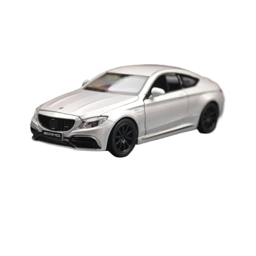 1 32 Für Mercedes-Benz C63 S AMG Auto Modell Sammlung Diecast Miniatur Spielzeug Sound & Licht Druckgussmodelle Motorfahrzeuge(Silber) von DUEVEL