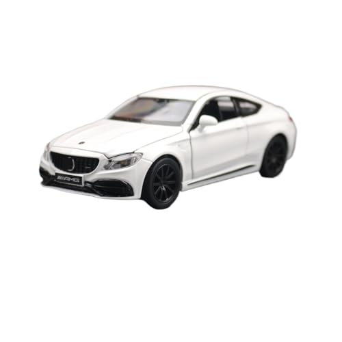 1 32 Für Mercedes-Benz C63 S AMG Auto Modell Sammlung Diecast Miniatur Spielzeug Sound & Licht Druckgussmodelle Motorfahrzeuge(White) von DUEVEL