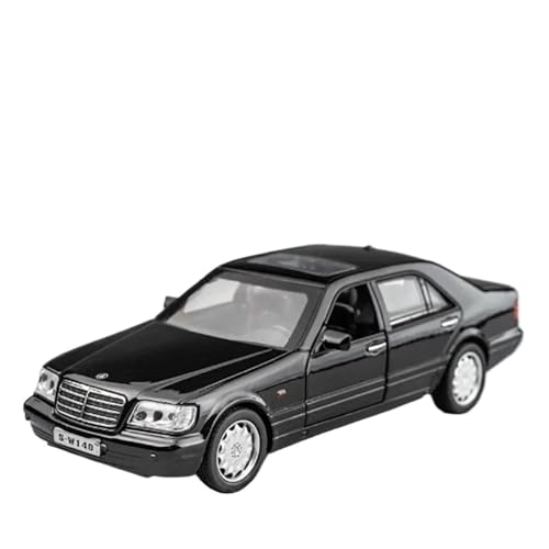 1 32 Für Mercedes-Benz S-W140 Metall Miniatur Automodell Kreatives Ornament Für Jungenspielzeug Druckgussmodelle Motorfahrzeuge(Schwarz) von DUEVEL