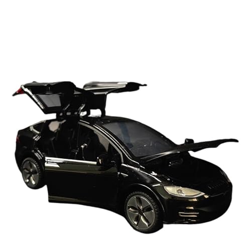 1 32 Für Mini-Legierungssimulation Tesla-Automodell Zurück Zu Den Sound- Und Licht-Sportwagen-Spielzeugsammlungsornamenten Druckgussmodelle Motorfahrzeuge(Schwarz) von DUEVEL