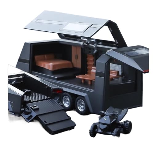 1 32 Für Neue Tesla RV Solar Abdeckung Simulation Legierung Pickup Geländewagen Modell Dekoration Auto Spielzeug Druckgussmodelle Motorfahrzeuge(Gray) von DUEVEL