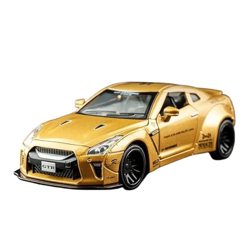 1 32 Für Nissan GTR R35 Rennen Legierung Auto Modell Druck Druck Fahrzeuge Spielzeug Autos Geschenke Junge Spielzeug Hause Dekoration Druckgussmodelle Motorfahrzeuge(Gold) von DUEVEL