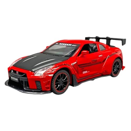 1 32 Für Nissan GTR R35 Sportwagen Legierung Automodell Druckguss Spielzeugfahrzeuge Spielzeugautos Heimdekoration Sammlerstücke Druckgussmodelle Motorfahrzeuge(Rot) von DUEVEL