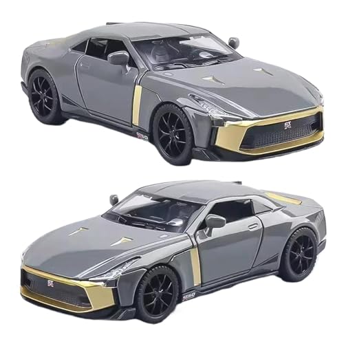 1 32 Für Nissan GTR50 Maßstab Druckguss-Simulatorauto Metall Sportwagen Legierung Spielzeugauto Erwachsenenkollektion Druckgussmodelle Motorfahrzeuge(Gray) von DUEVEL