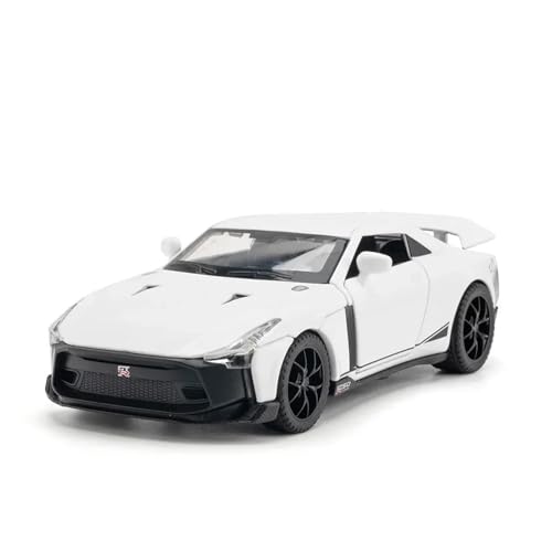 1 32 Für Nissan GTR50 Maßstab Druckguss-Simulatorauto Metall Sportwagen Legierung Spielzeugauto Erwachsenenkollektion Druckgussmodelle Motorfahrzeuge(White) von DUEVEL