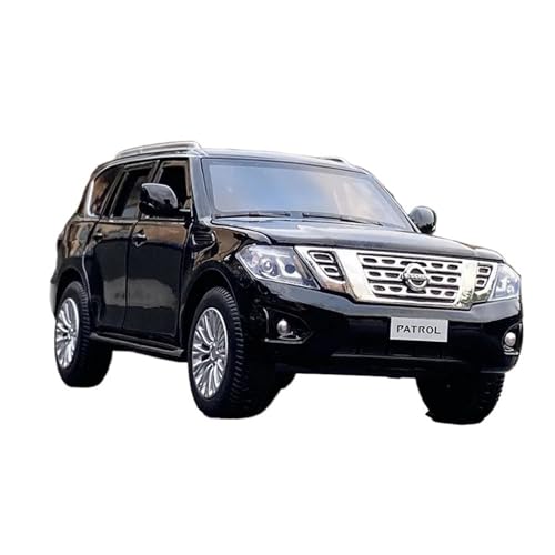 1 32 Für Nissan Patrol SUV Legierung Auto Modell Diecast Metall Spielzeug Fahrzeuge Sound Und Licht Auto Modell Sammlung Druckgussmodelle Motorfahrzeuge(Schwarz) von DUEVEL