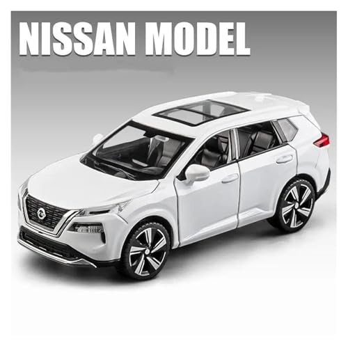 1 32 Für Nissan X-Trail SUV Legierung Auto Diecast Metall Geländewagen Auto Modell Simulation Sound Und Licht Spielzeug Druckgussmodelle Motorfahrzeuge(White) von DUEVEL