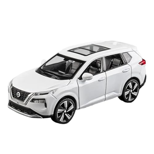 1 32 Für Nissan X-Trail SUV Legierung Auto Modell Diecast Metall Spielzeug Geländewagen Modell Simulation Sound Und Licht Druckgussmodelle Motorfahrzeuge(White) von DUEVEL
