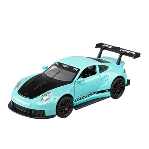 1 32 Für Porsche 911 GT3 RS Supercar High Simulation Collection Druckguss-Metalllegierung Modellauto Sound Light Pull Back Spielzeug Druckgussmodelle Motorfahrzeuge(Blau) von DUEVEL
