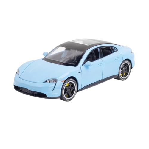 1 32 Für Porsche Taycan Hochsimulation Druckguss-Metalllegierung Modellauto Sound Light Pull Back Collection Spielzeug Druckgussmodelle Motorfahrzeuge(Blau) von DUEVEL