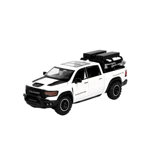 1 32 Für RAM Mammoth Pickup SUV Druckguss Metall Modell Auto Spielzeug Zurückziehen Sound Und Licht Druckgussmodelle Motorfahrzeuge(White Box) von DUEVEL