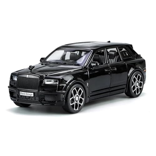 1 32 Für Rolls Royce Cullinan SUV Legierung Auto Modell Diecast Metall Spielzeug Fahrzeuge Sound Und Licht Auto Modell Druckgussmodelle Motorfahrzeuge(Schwarz) von DUEVEL
