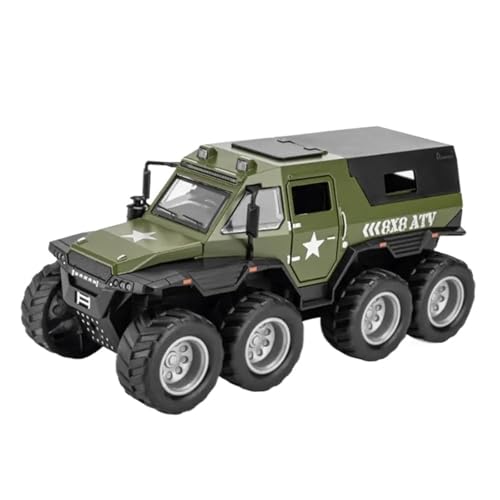 1 32 Für Siberia Conqueror Shaman Alloy Armored Car Model Toy Diecast All Terrain Off-Road Car Model Mit Sound Light Druckgussmodelle Motorfahrzeuge(Grün) von DUEVEL
