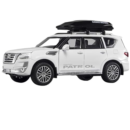 DUEVEL 1 32 Für Skala Sterben Metall Sechs Tür Nissan Nissan Touareg Alloy Modell Reise Offroad Car Ornamente Sammlung Druckgussmodelle Motorfahrzeuge(White) von DUEVEL