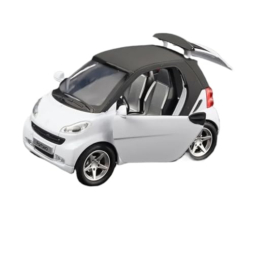 1 32 Für Smart Automodell Rückkehr Pullback Kraft Legierung Tür Rosa Automodell Druckgussmodelle Motorfahrzeuge(White) von DUEVEL