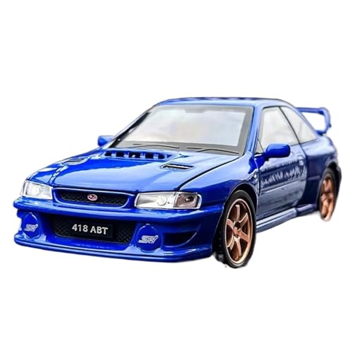 1 32 Für Subaru Impreza STI WRX Legierung Auto Sound Und Licht Zurückziehen Kinder Spielzeug Sammlerstücke Druckgussmodelle Motorfahrzeuge(Blau) von DUEVEL