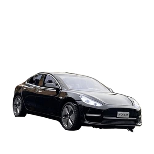 1 32 Für Tesla Model 3 2024 Legierungsautomodell Metallautomodell Hohe Simulation Sound- Und Lichtkollektion Trendiges Spielzeug Druckgussmodelle Motorfahrzeuge(Schwarz,B) von DUEVEL