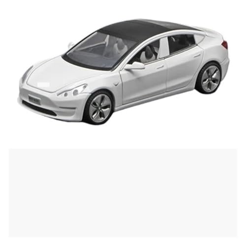 1 32 Für Tesla Model 3 2024 Legierungsautomodell Metallautomodell Hohe Simulation Sound- Und Lichtkollektion Trendiges Spielzeug Druckgussmodelle Motorfahrzeuge(White,B) von DUEVEL