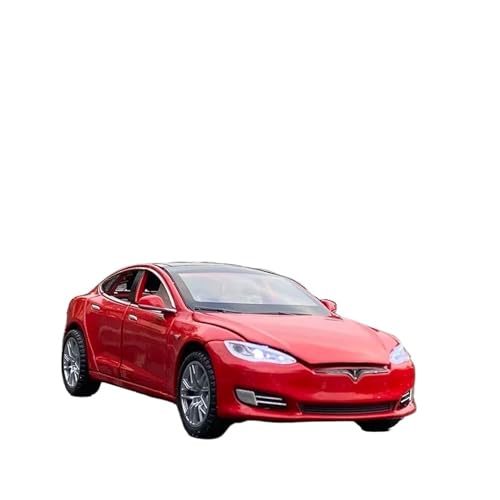 1 32 Für Tesla Model S Legierung Automodell Metallspielzeugfahrzeuge Sound Light Collection Autospielzeug Druckgussmodelle Motorfahrzeuge(Rot) von DUEVEL