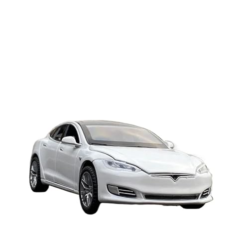 1 32 Für Tesla Model S Legierung Automodell Metallspielzeugfahrzeuge Sound Light Collection Autospielzeug Druckgussmodelle Motorfahrzeuge(White) von DUEVEL