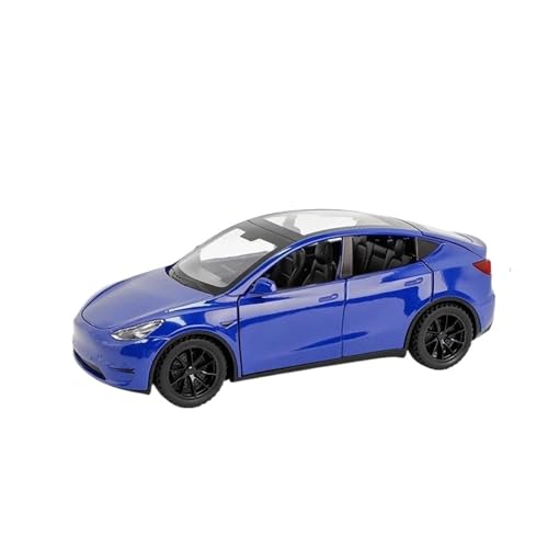 1 32 Für Tesla Modell Y Legierung Automodell Druckguss Metall Automodell Simulation Sound Und Licht Sammlung Junge Geschenk Druckgussmodelle Motorfahrzeuge(Blau) von DUEVEL