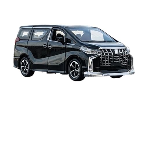 1 32 Für Toyota Alphard MPV Automodell-Kollektion, Druckguss-Van-Spielzeugmodell, Miniaturfahrzeug Mit Rückzug Und Soundlicht Druckgussmodelle Motorfahrzeuge(Schwarz) von DUEVEL