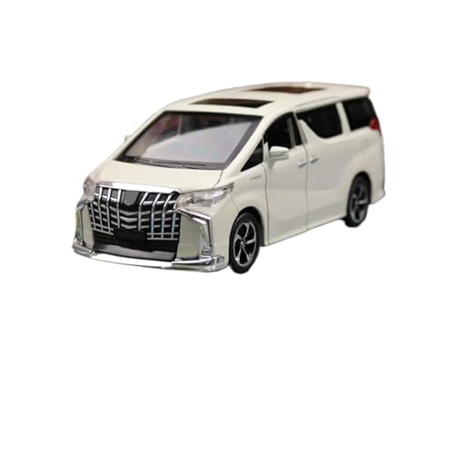 1 32 Für Toyota Alphard MPV Automodell-Kollektion, Druckguss-Van-Spielzeugmodell, Miniaturfahrzeug Mit Rückzug Und Soundlicht Druckgussmodelle Motorfahrzeuge(White) von DUEVEL