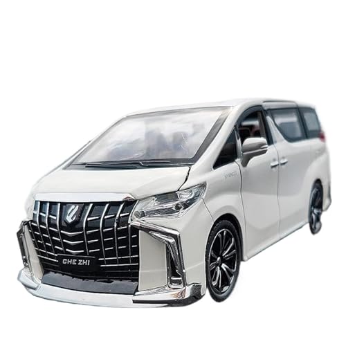 1 32 Für Toyota Alphard MPV Legierung Auto Druckguss Metall Kommerziellen Modell Sammlung Sound Licht Simulation Spielzeug Druckgussmodelle Motorfahrzeuge(White) von DUEVEL