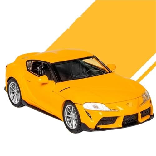 1 32 Für Toyota GR Supra Druckguss-Legierung Automodell Hochsimulation Metallspielzeug Mit Sound- Und Licht-Pullback-Kollektion Geschenk Druckgussmodelle Motorfahrzeuge(Yellow) von DUEVEL
