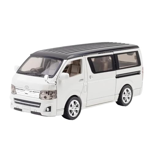 1 32 Für Toyota HIACE Legierung Auto Modell Druckguss Metall Spielzeug Fahrzeuge Auto Modell Mit Sound Und Licht Sammlerstücke Druckgussmodelle Motorfahrzeuge(White) von DUEVEL