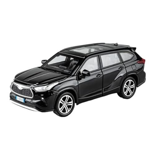 1 32 Für Toyota Highlander SUV Automodell Druckgusslegierung Simulation Geländewagen Automodell Spielzeug Mit Ton Und Licht Druckgussmodelle Motorfahrzeuge(Schwarz) von DUEVEL