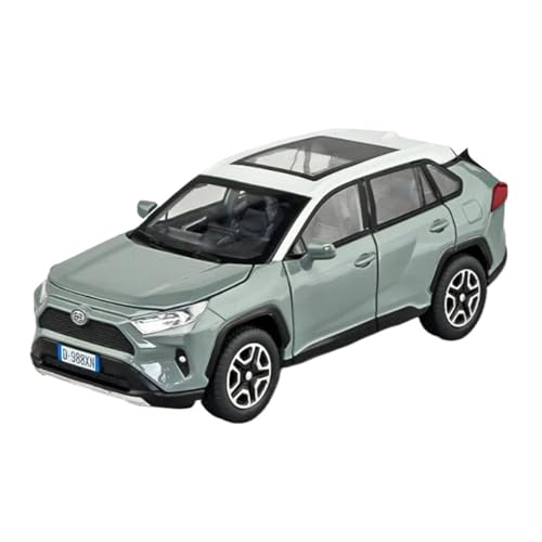 1 32 Für Toyota RAV4 SUV Legierung Auto Modell Druckguss Metall Home Dekoration Auto Modell Sound Und Licht Sammlungen Druckgussmodelle Motorfahrzeuge(Grün) von DUEVEL