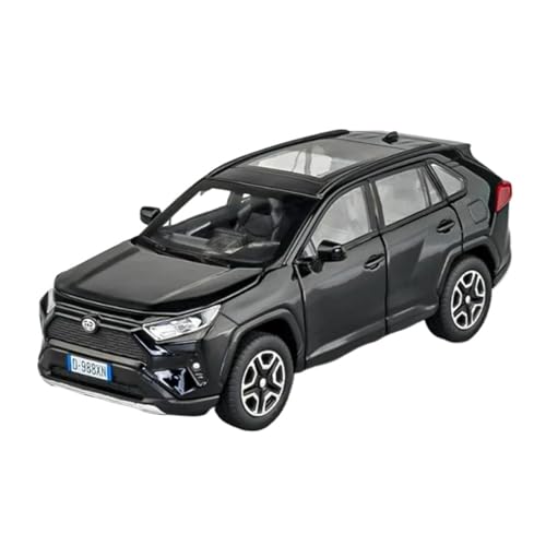 1 32 Für Toyota RAV4 SUV Legierung Auto Modell Druckguss Metall Home Dekoration Auto Modell Sound Und Licht Sammlungen Druckgussmodelle Motorfahrzeuge(Schwarz) von DUEVEL