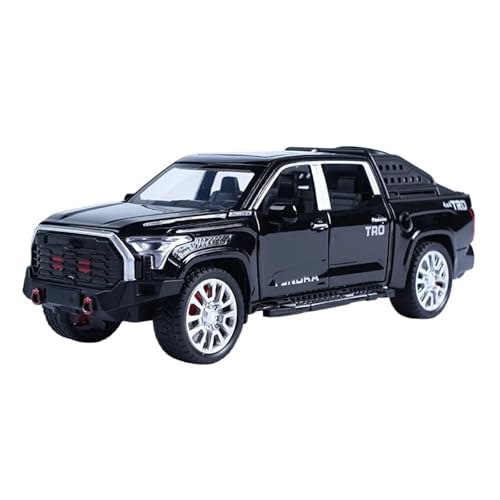 1 32 Für Toyota Tundra Legierung Automodell Metall Druckguss Spielzeug Fahrzeug Pull Back Sound Und Licht Simulation Autos Spielzeug Druckgussmodelle Motorfahrzeuge(Schwarz) von DUEVEL