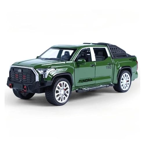 1 32 Für Toyota Tundra Legierung Diecast Modell Spielzeug Sound Licht Türen Geöffnet Zurückziehen Stoßdämpfung Geländewagen Druckgussmodelle Motorfahrzeuge(Grün) von DUEVEL