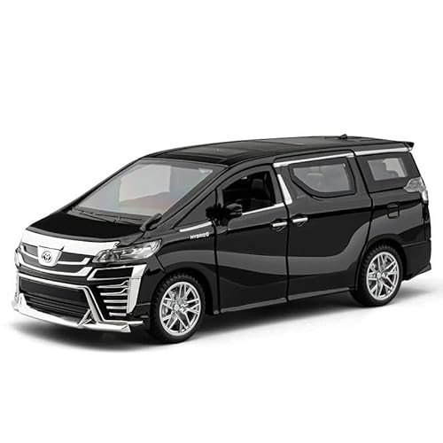 1 32 Für Toyota VELLFIRE Alphard MPV Legierung Druckguss Metall Spielzeug Auto Modell Sound Und Licht Erwachsene Sammlung Druckgussmodelle Motorfahrzeuge(Schwarz) von DUEVEL