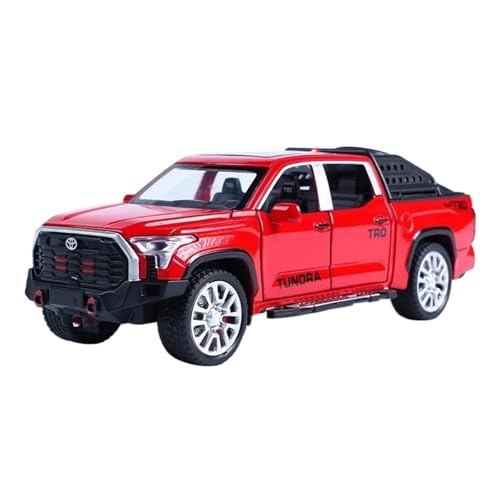 1 32 Für Tundra Legierung Pickup Auto Diecast Spielzeug Metall Geländewagen Modell Simulation Sound Und Licht Spielzeug Druckgussmodelle Motorfahrzeuge(Rot) von DUEVEL