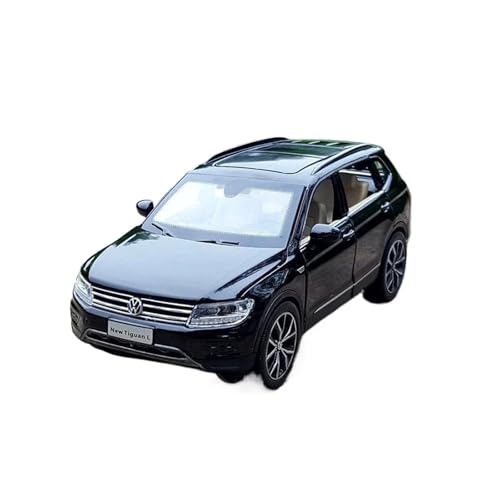 1 32 Für VW Tiguan L SUV Legierung Auto Modell Diecast Metall Auto Modell Simulation Sound Licht Sammlung Geschenk Druckgussmodelle Motorfahrzeuge(Schwarz) von DUEVEL