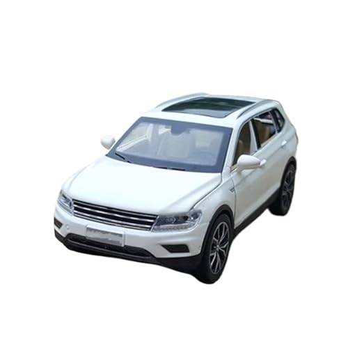 1 32 Für VW Tiguan L SUV Legierung Automodell Druckguss Metall Spielzeugfahrzeuge Automodell Simulation Sound Light Druckgussmodelle Motorfahrzeuge(White) von DUEVEL