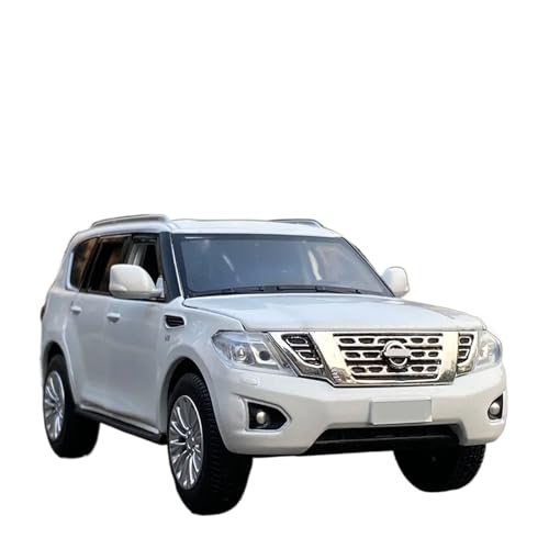 1 32 für Nissan Patrol SUV Legierung Automodell Druckguss & Spielzeug Metallfahrzeuge Automodell Hohe Simulation Druckgussmodelle Motorfahrzeuge(White) von DUEVEL