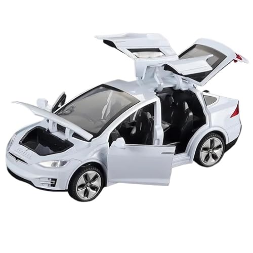 1 32 für Tesla 2023MODEL X Legierung Auto Modell Diecasts Spielzeug Fahrzeuge Serie von Sammler Ornamente Druckgussmodelle Motorfahrzeuge(White) von DUEVEL