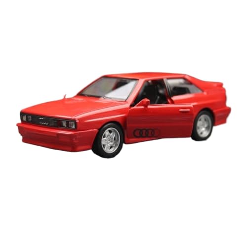1 36 Für Audi Quattro Altes Automodell Miniatur Freilauf Pull Back Türen Zu Öffnende Druckguss Metallmodellsammlung Druckgussmodelle Motorfahrzeuge(Rot) von DUEVEL