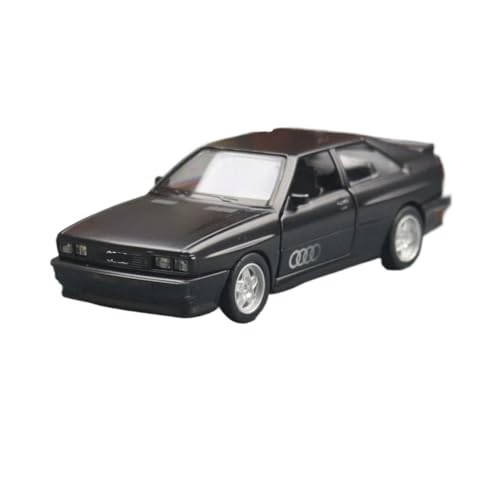 1 36 Für Audi Quattro Altes Automodell Miniatur Freilauf Pull Back Türen Zu Öffnende Druckguss Metallmodellsammlung Druckgussmodelle Motorfahrzeuge(Schwarz) von DUEVEL
