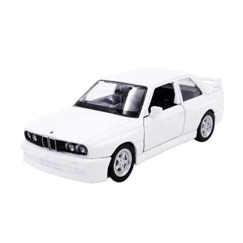 1 36 Für BMW M3 1987 Legierung Auto Modell Dekoration Stille Licht Spielzeug Druckguss Metall Legierung Modell Auto Spielzeug Sammlung Druckgussmodelle Motorfahrzeuge(White) von DUEVEL
