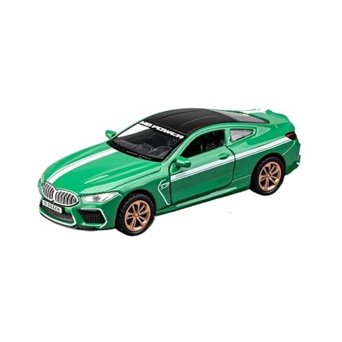 1 36 Für BMW M8 Sportwagen Hochsimulation Druckguss-Metalllegierung Modellauto Mit Sound- Und Licht-Zurückziehspielzeug Druckgussmodelle Motorfahrzeuge(Grün) von DUEVEL
